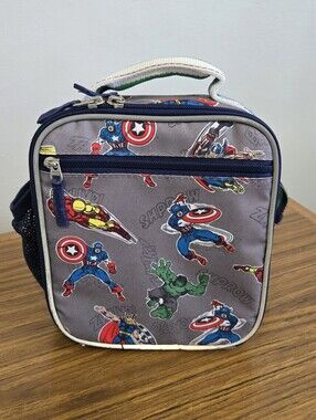 Pottery Barn Kids Insulated Lunch Marvel  Superhero Cpt America Hulk Gently Used